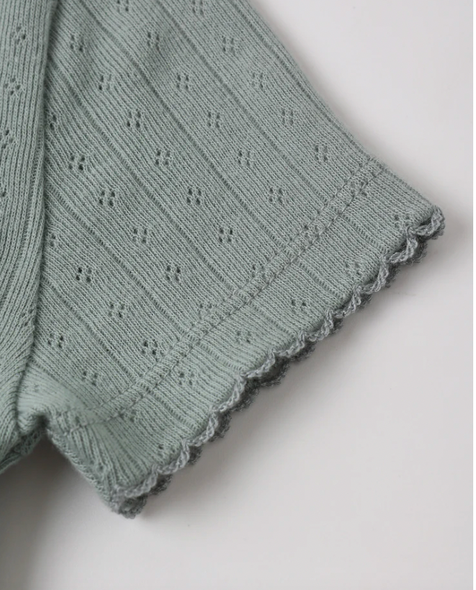 Rylee + Cru Pointelle Tee - Sea Green
