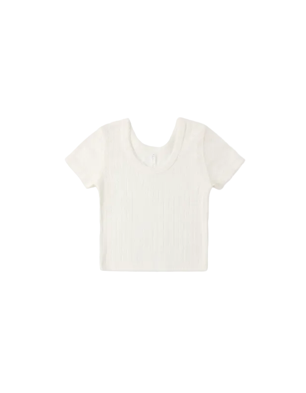 Rylee + Cru Pointelle Tee - Ivory