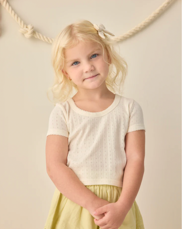 Rylee + Cru Pointelle Tee - Ivory