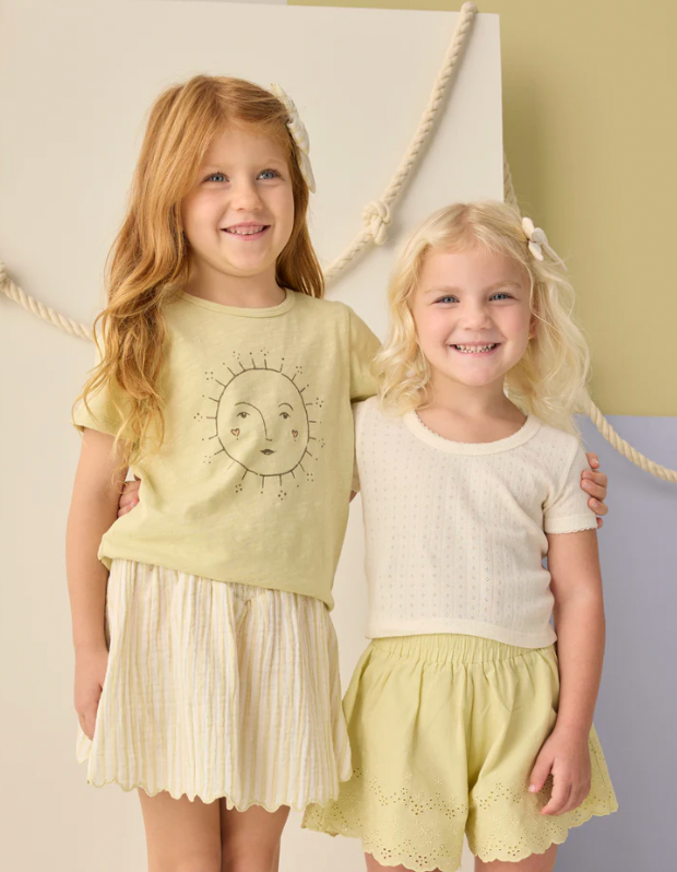 Rylee + Cru Pointelle Tee - Ivory