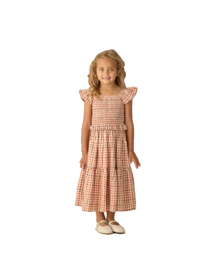 Rylee + Cru Tiered Midi Skirt - Poppy Gingham