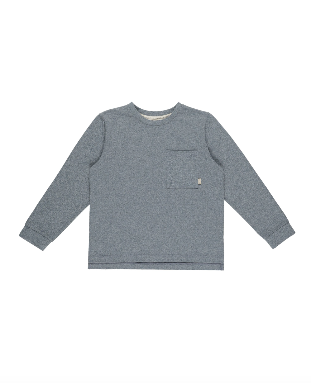 Play x Play Long Sleeved Pocket Tee - Heathered Indigo