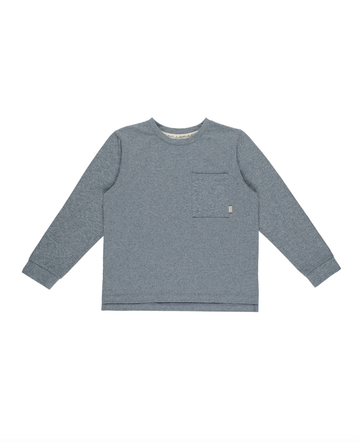 Play x Play Long Sleeved Pocket Tee - Heathered Indigo