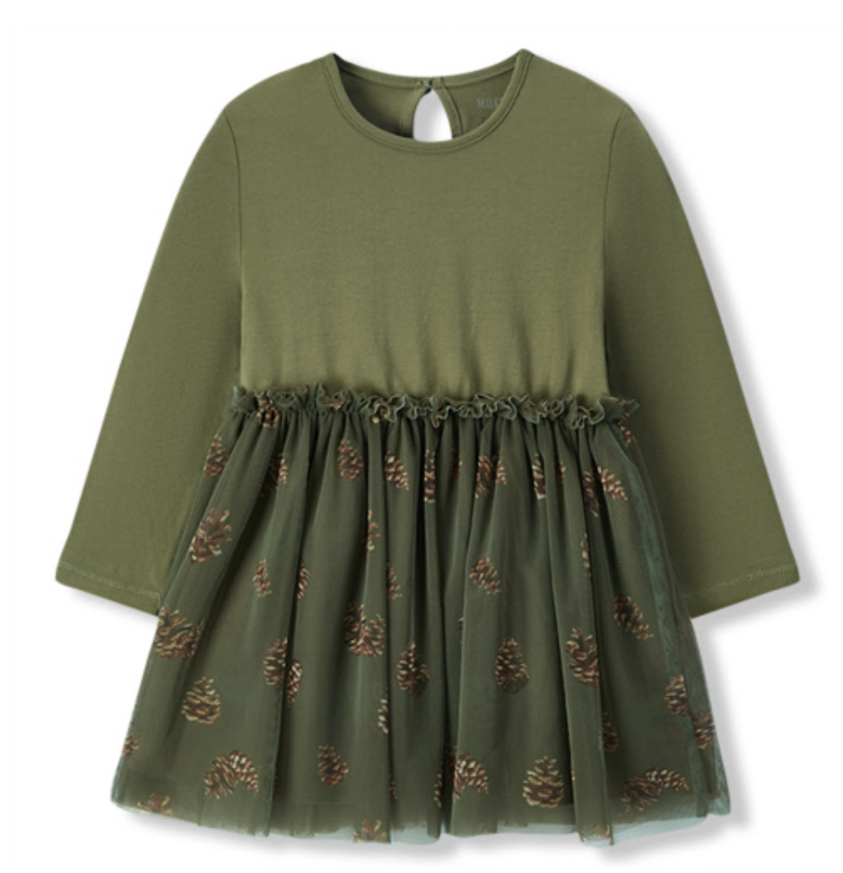 Milkbarn Pinecone Cotton Stretch Ballet Dress