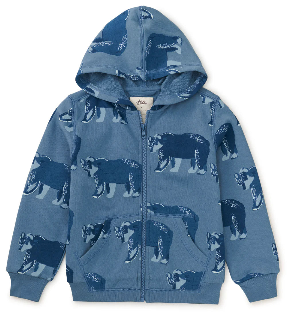 Tea Collection Good Sport Hoodie - Bushy Bear Coronet Blue