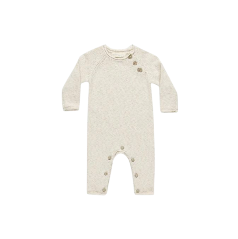 Quincy Mae Cozy Heather Knit Jumpsuit - Speckled Natural