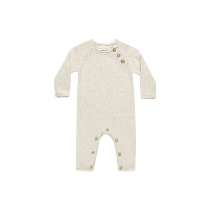 Quincy Mae Cozy Heather Knit Jumpsuit - Speckled Natural