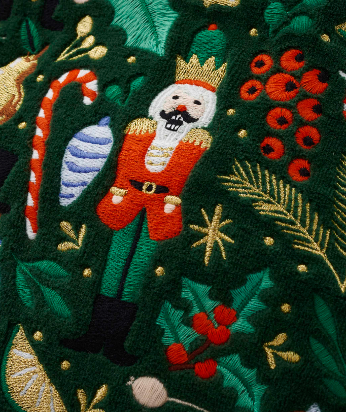 Rifle Paper Co Embroidered Stocking - Nutcracker