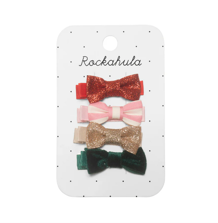 Rockahula Jolly Christmas Mini Bow Hair Clip Set