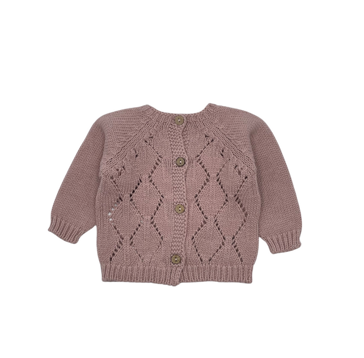 li & me Arian Knit Cardigan & Bloomers Set - Pale Rose