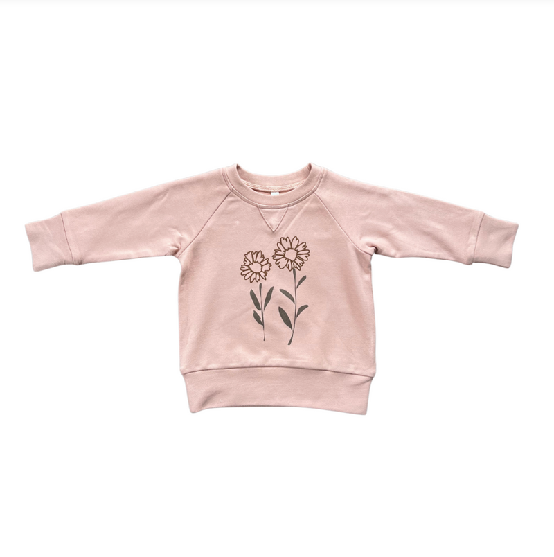Babysprouts Raglan Sweatshirt - Hand-Drawn Daisy