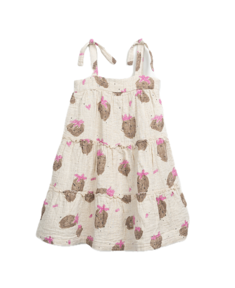 Play Up Organic Woven Dress - Strawberries