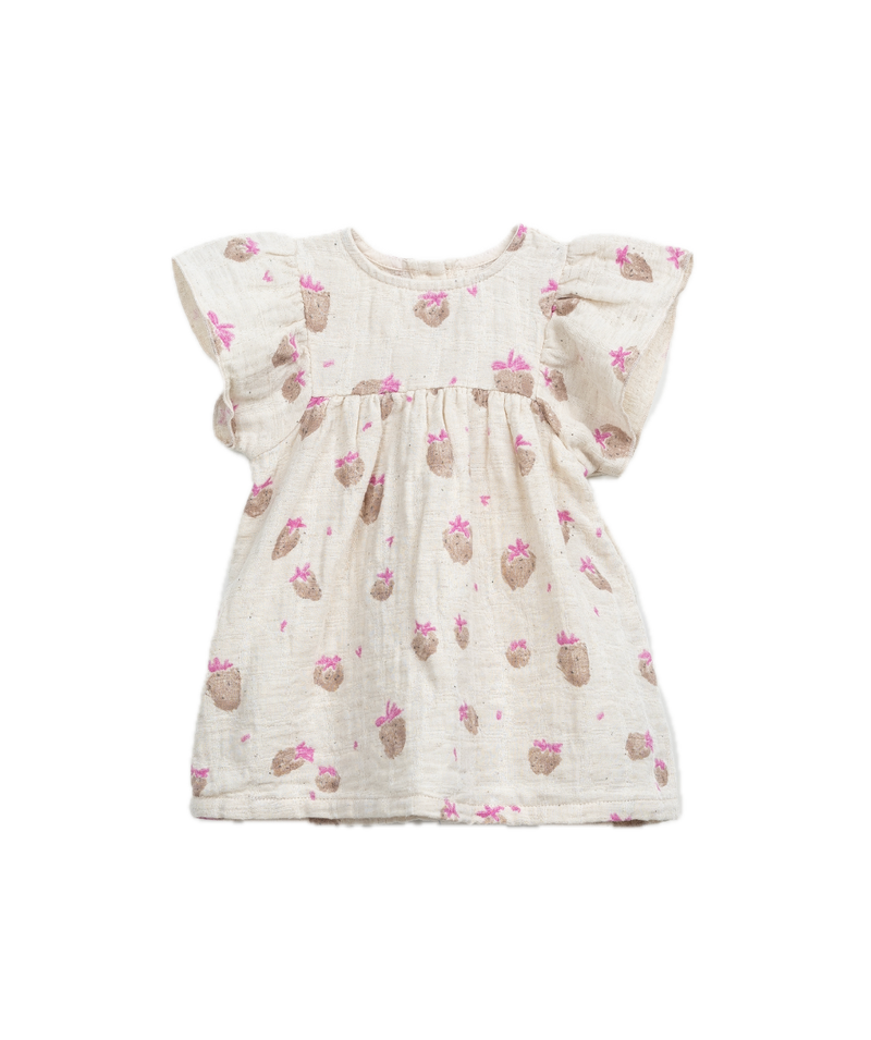 Play Up Organic Woven Dress - Strawberries