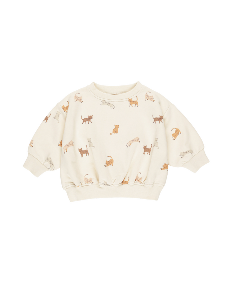 Quincy Mae Relaxed Sweatshirt + Sweatpants Set - Cats