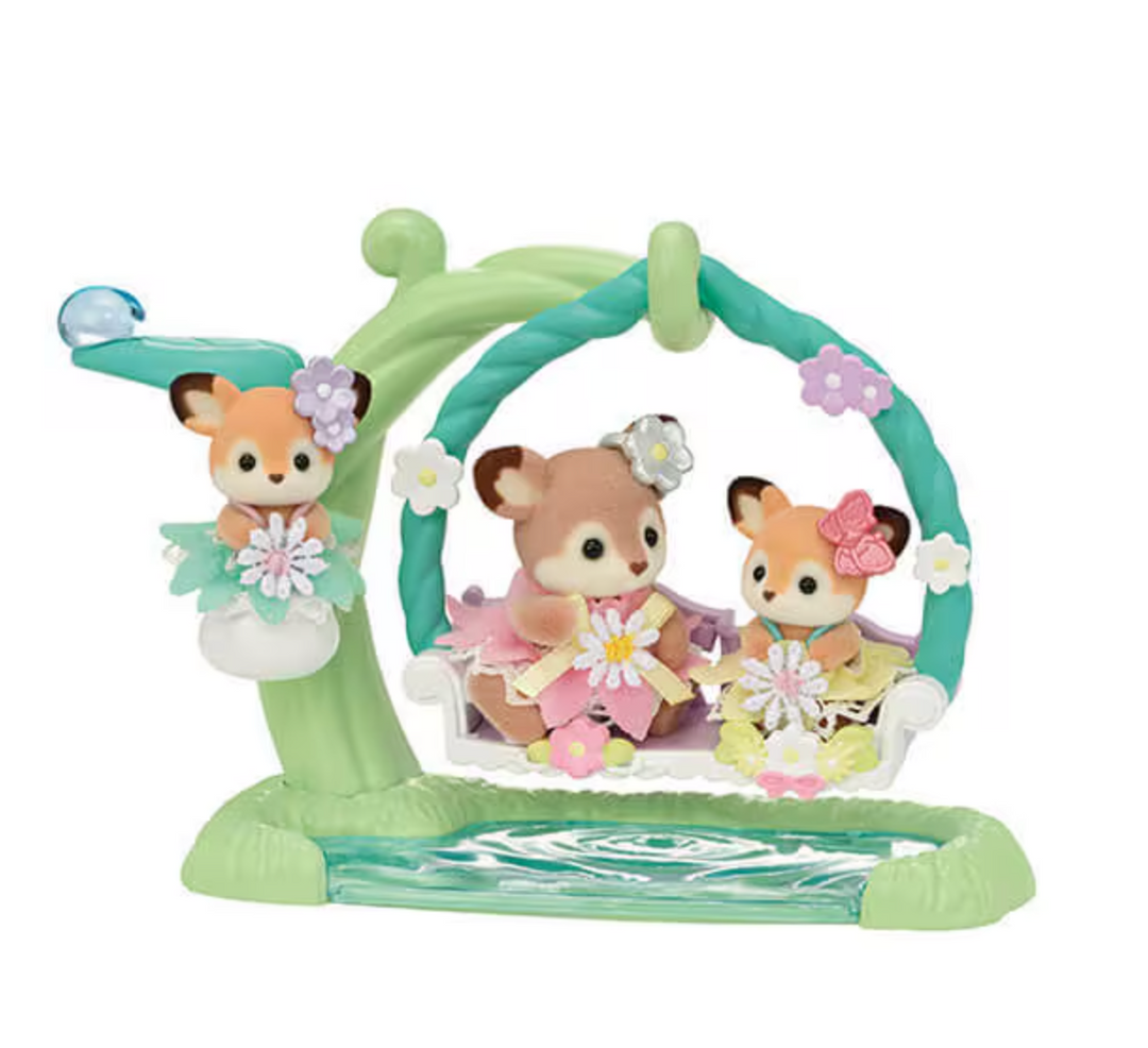 Calico Critters Deer Family Floral Swing Set