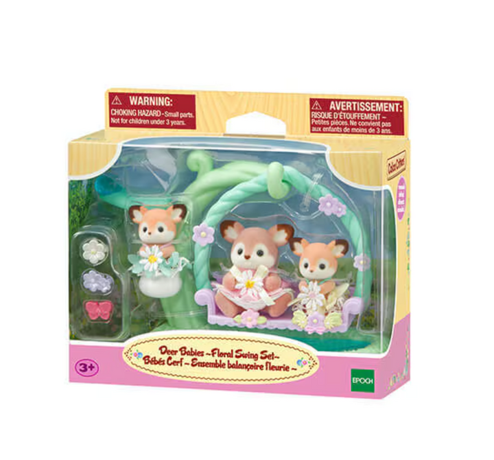 Calico Critters Deer Family Floral Swing Set