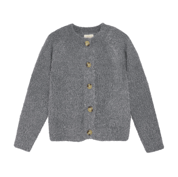 Creamie Knit Glitter Cardigan - Iron Gate