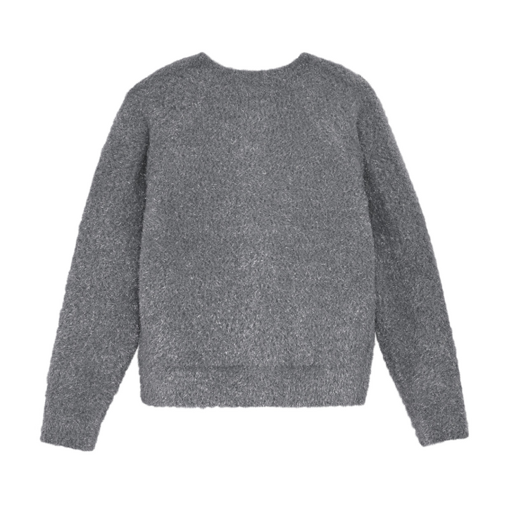 Creamie Knit Glitter Cardigan - Iron Gate