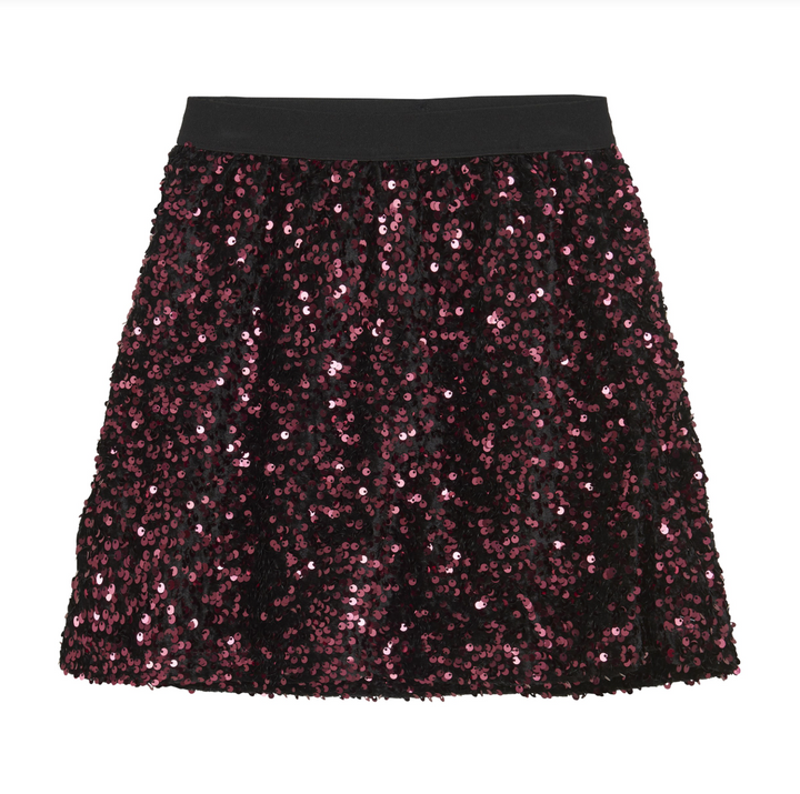 Creamie Velour Sequins Skirt - Vineyard Wine