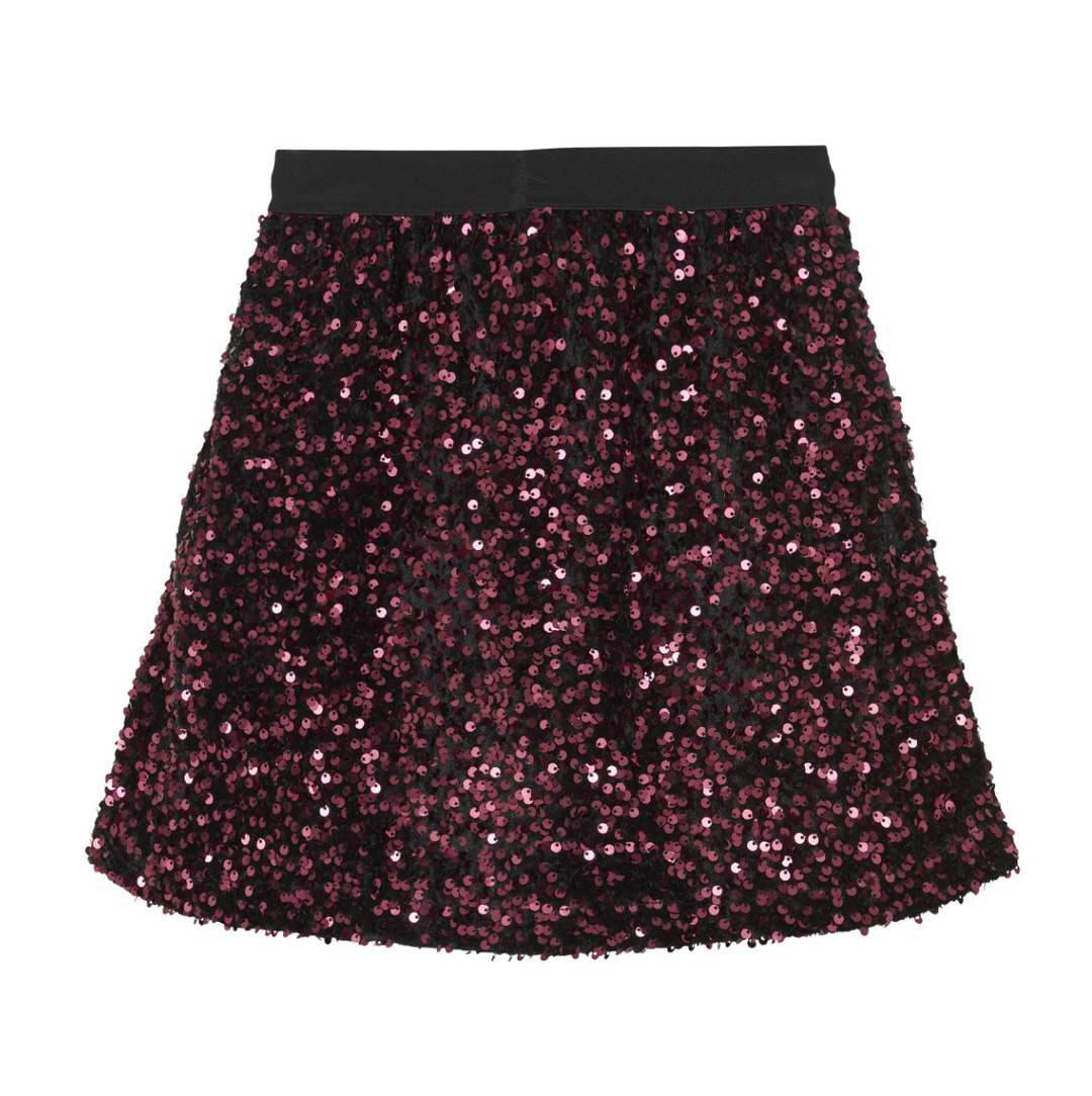 Creamie Velour Sequins Skirt - Vineyard Wine