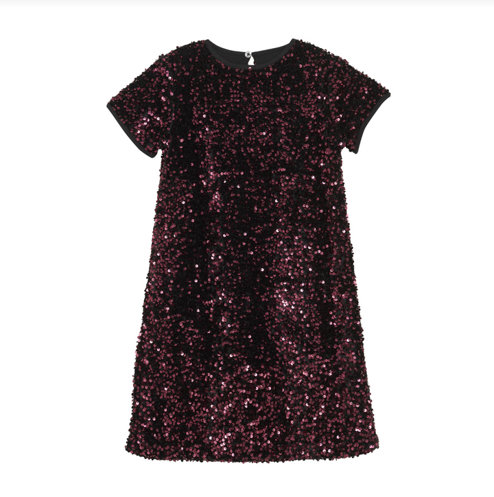 Creame Velour Sequins Dress - Vineyard Wine