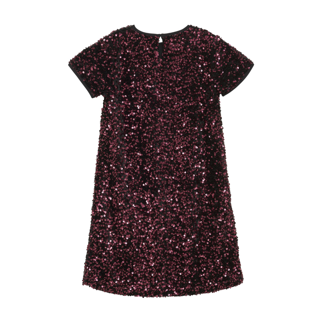 Creame Velour Sequins Dress - Vineyard Wine