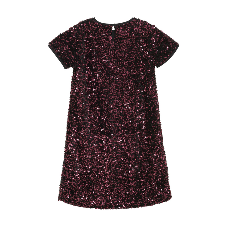 Creame Velour Sequins Dress - Vineyard Wine