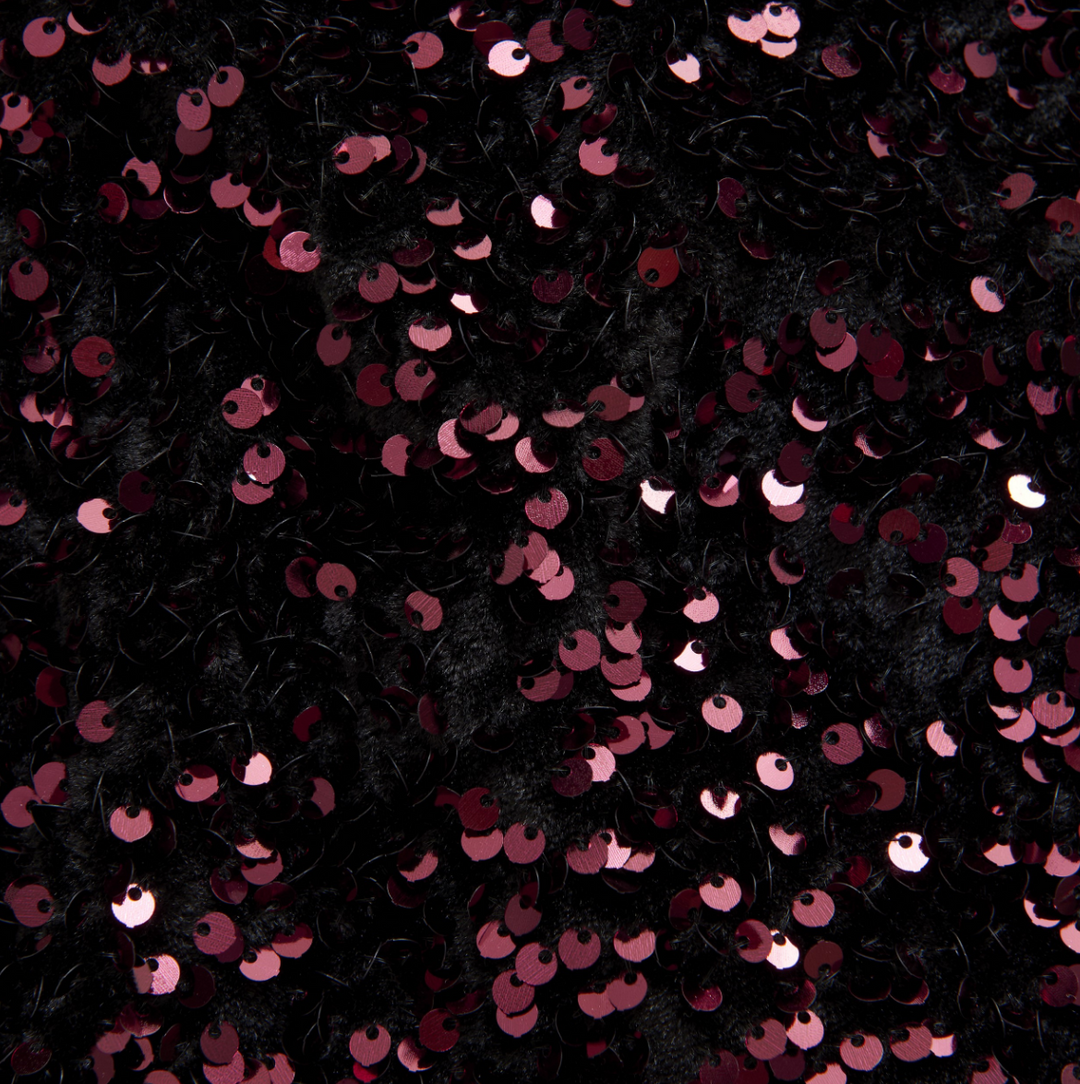 Creame Velour Sequins Dress - Vineyard Wine