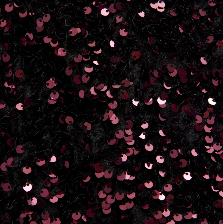 Creame Velour Sequins Dress - Vineyard Wine