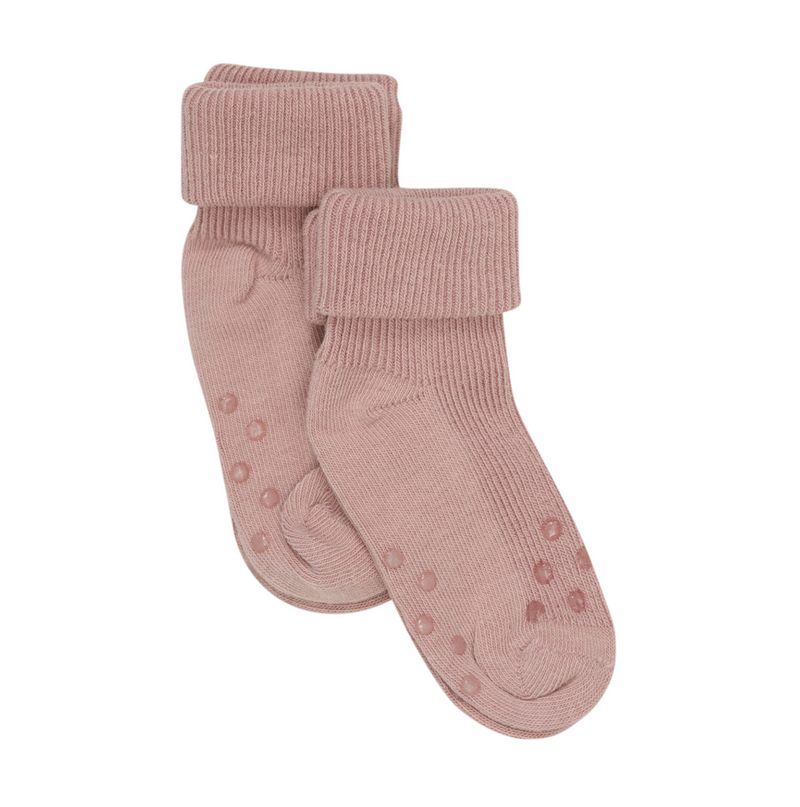 Minymo Ribbed Grippy Baby Socks - Rose Cloud