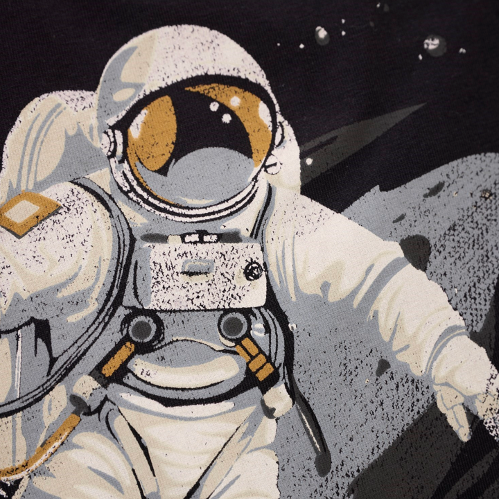 Minymo Astronaut Tee - Tap Shoe Black