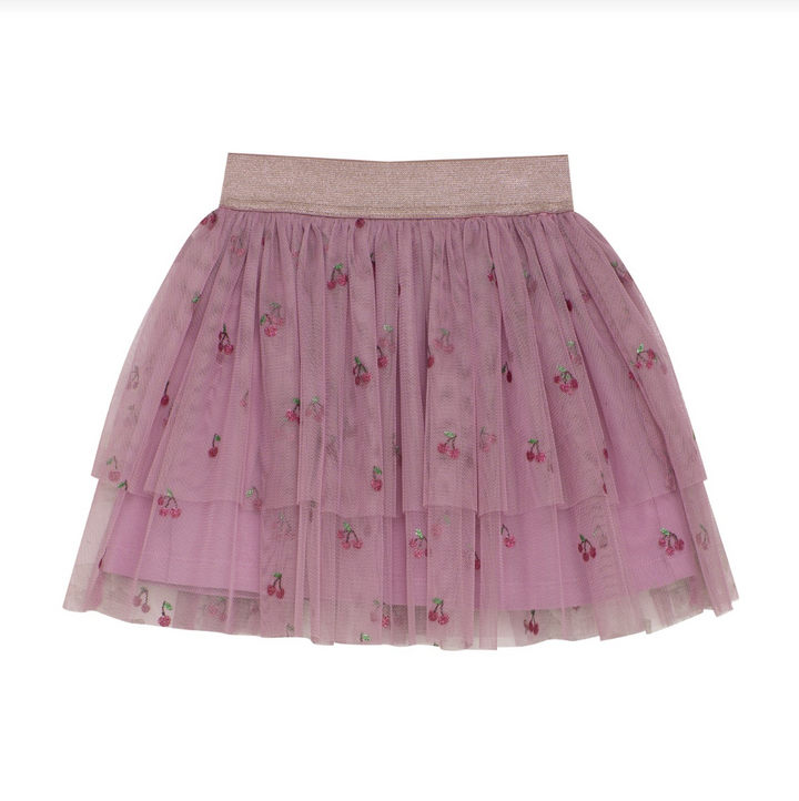 Minymo Cherry Tulle Skirt - Mauve Orchid