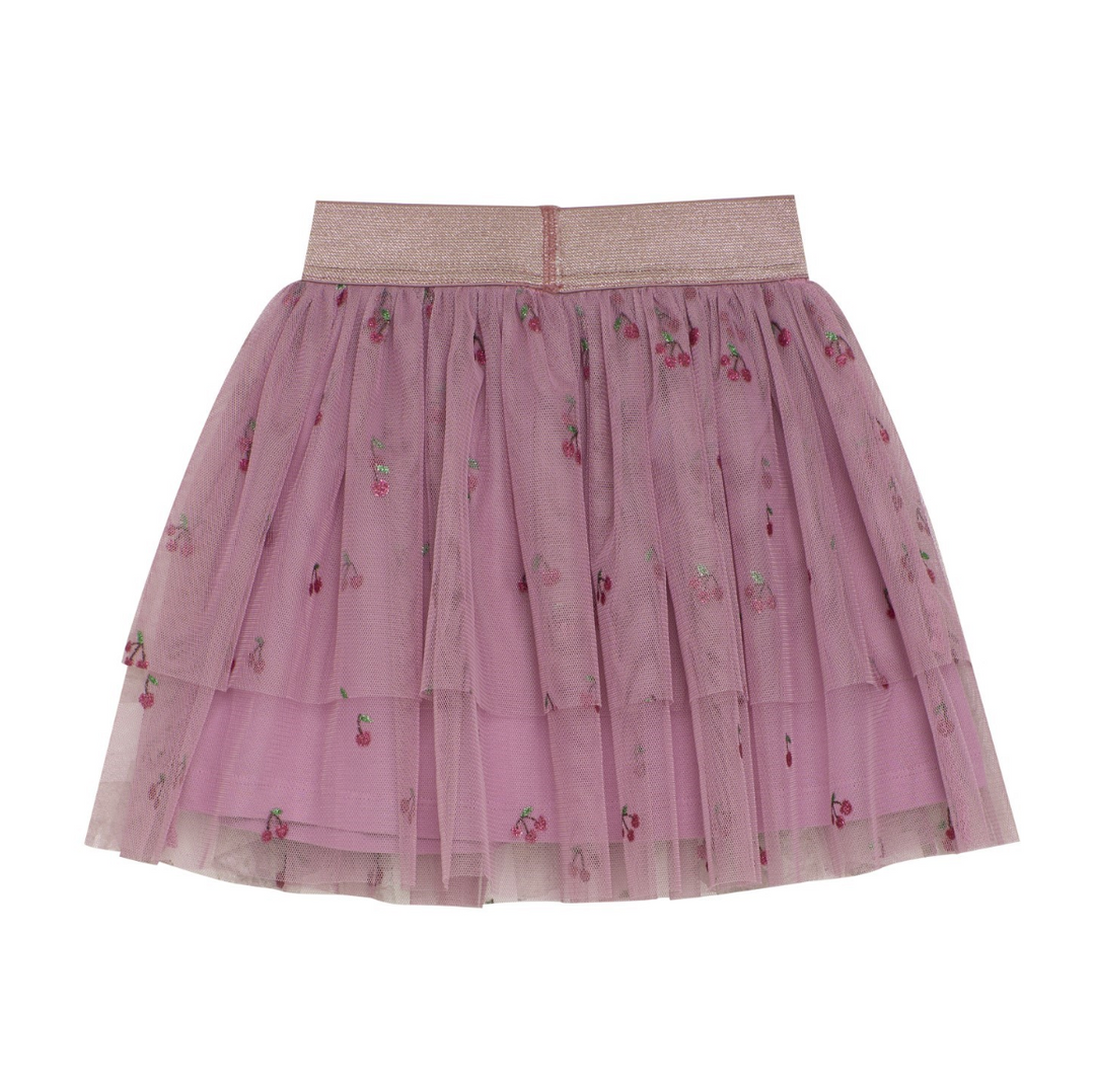 Minymo Cherry Tulle Skirt - Mauve Orchid