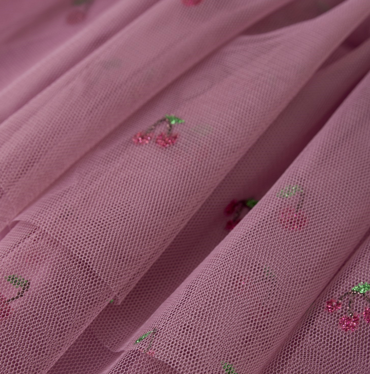 Minymo Cherry Tulle Skirt - Mauve Orchid