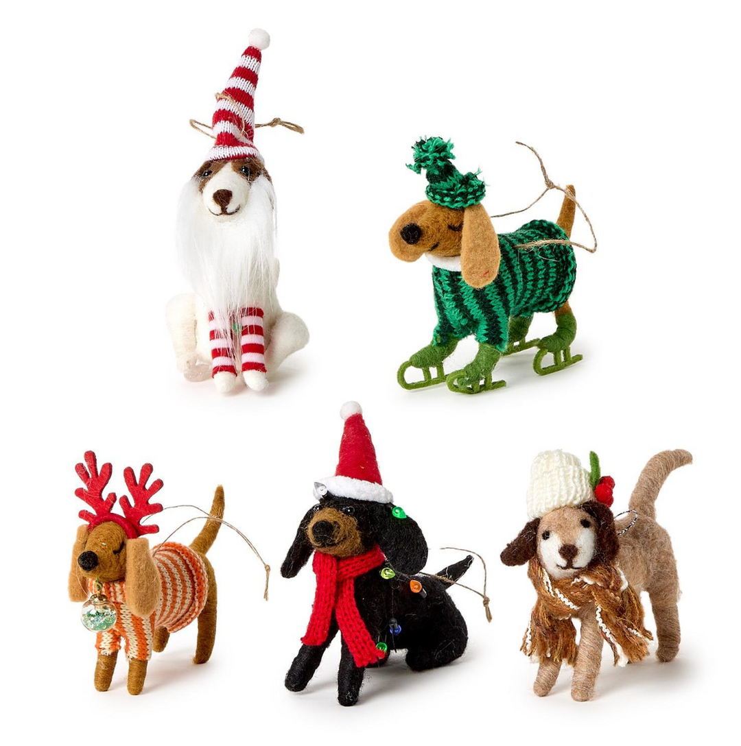 Cupcakes & Cartwheels Deck The Paws Felt Dog Ornament
