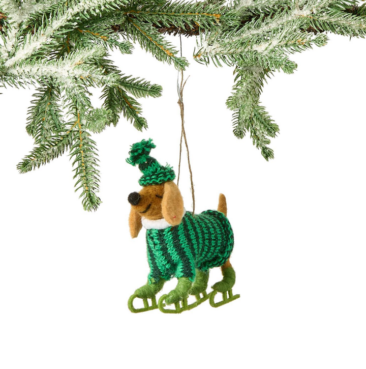 Cupcakes & Cartwheels Deck The Paws Felt Dog Ornament