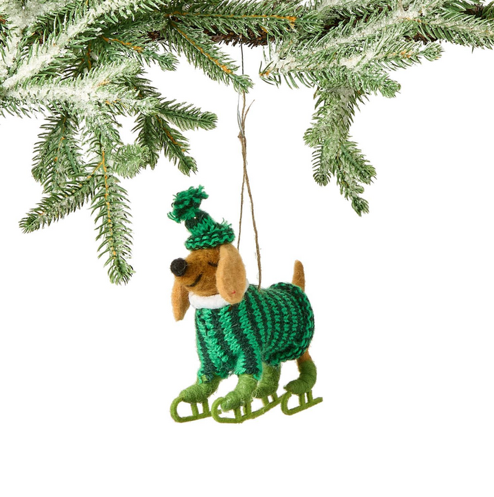 Cupcakes & Cartwheels Deck The Paws Felt Dog Ornament
