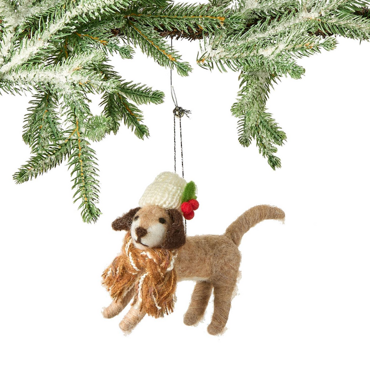 Cupcakes & Cartwheels Deck The Paws Felt Dog Ornament