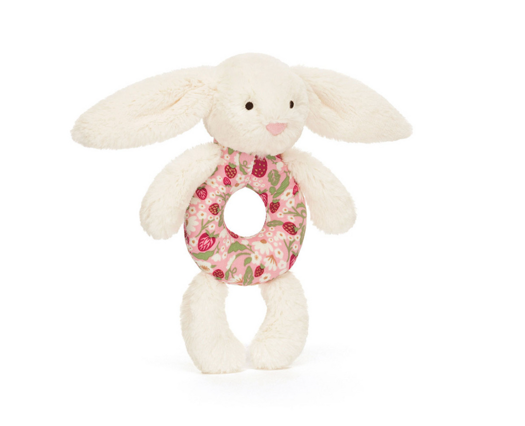 Jellycat Blossom Cream Bunny 'Berry' Ring Rattle