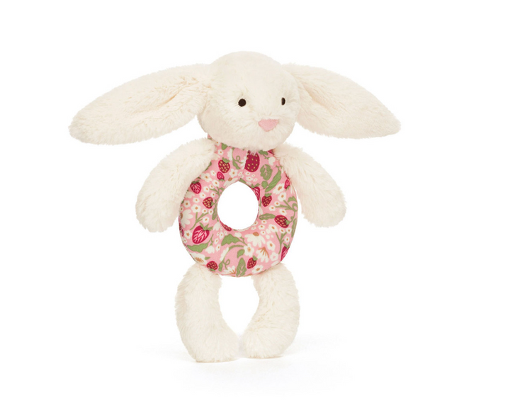 Jellycat Blossom Cream Bunny 'Berry' Ring Rattle