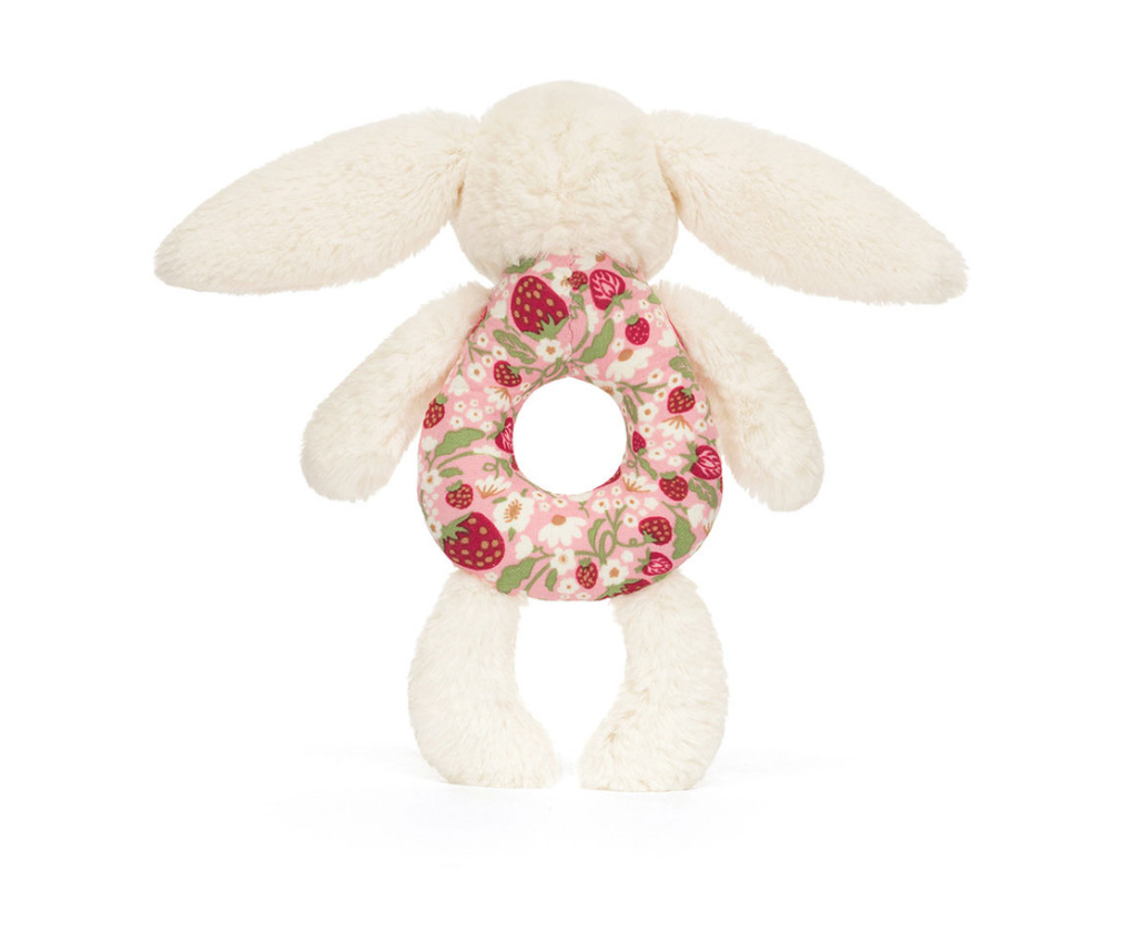 Jellycat Blossom Cream Bunny 'Berry' Ring Rattle