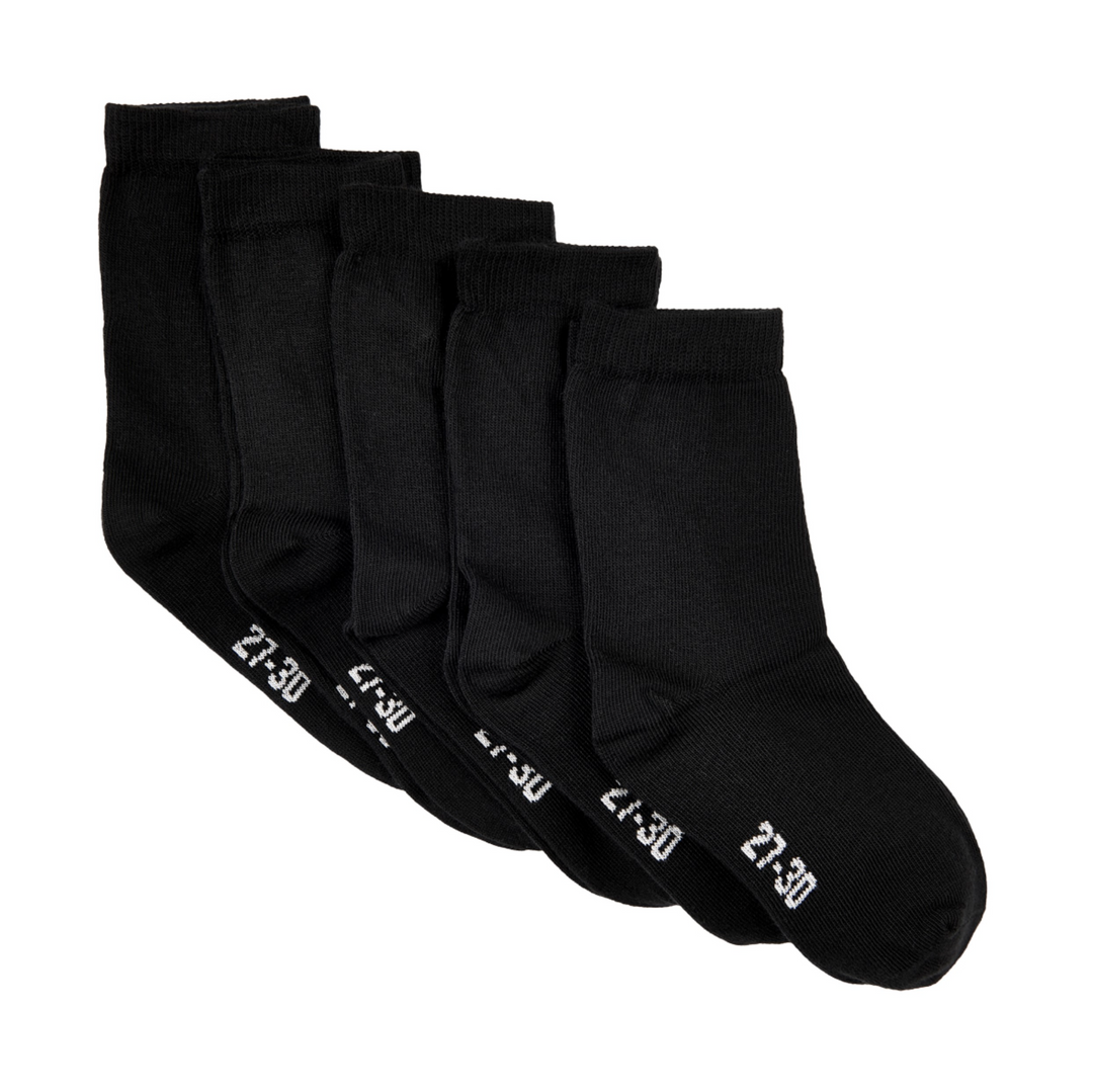 Minymo Crew Sock 5-Pack - Black