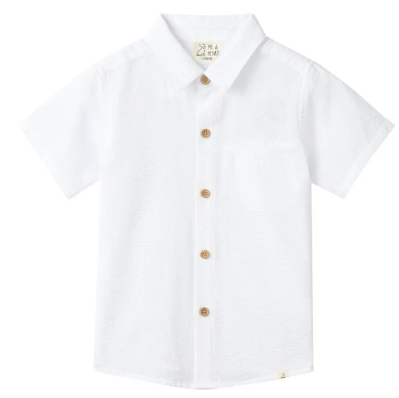 Me & Henry Newport Woven Shirt - White Seersucker
