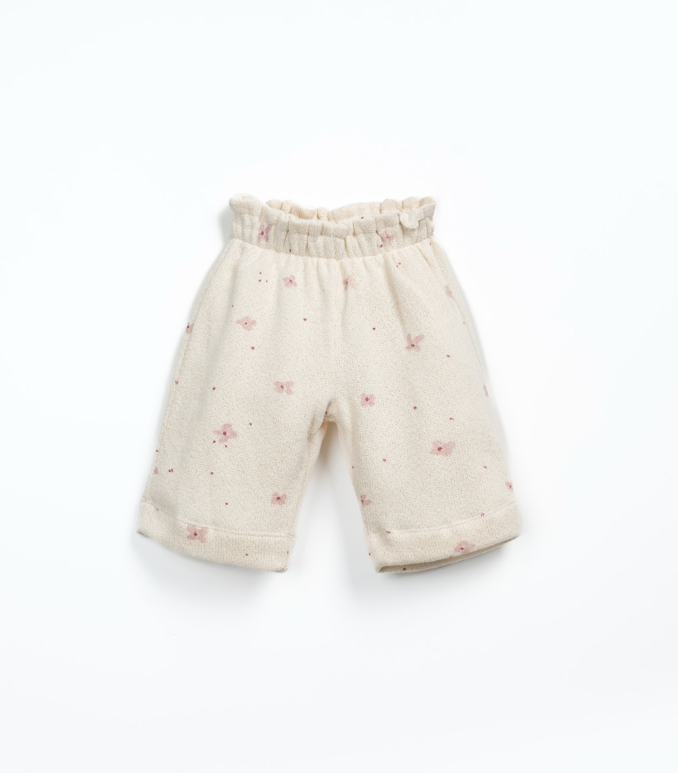 Play Up Wide Leg Floral Sweatpants - Off White