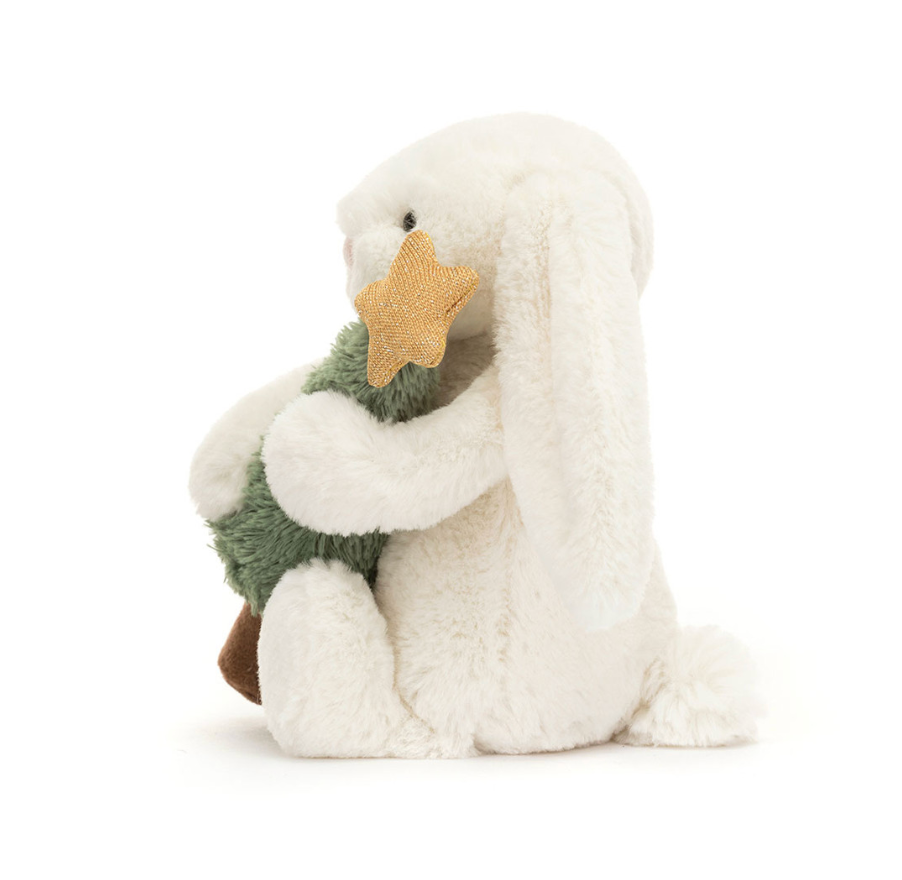 Jellycat Bashful Bunny With Christmas Tree