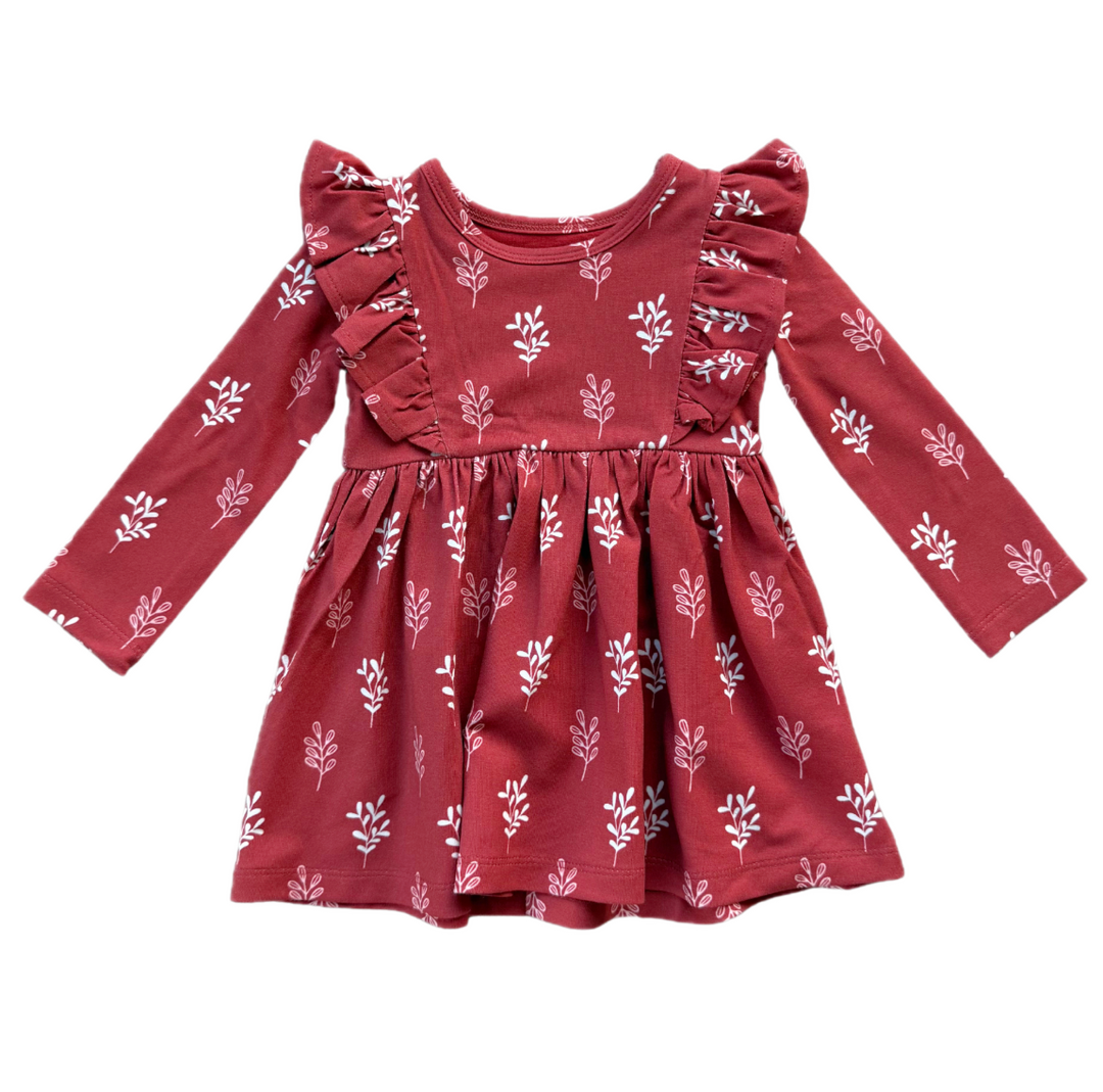 Babysprouts Long Sleeve Ruffle Dress - Holly