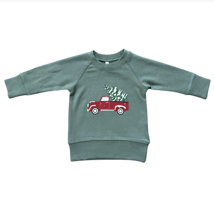 Babysprouts Raglan Sweatshirt - Holiday Truck