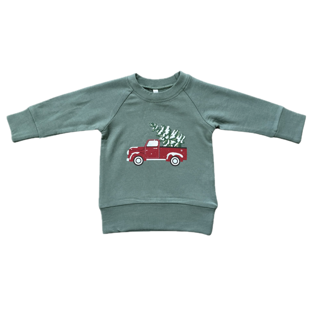 Babysprouts Raglan Sweatshirt - Holiday Truck
