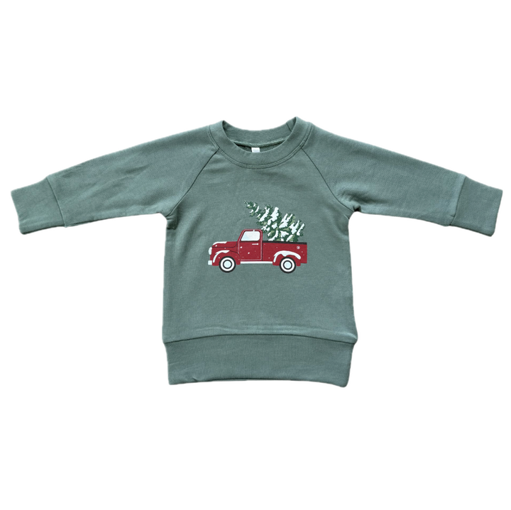 Babysprouts Raglan Sweatshirt - Holiday Truck