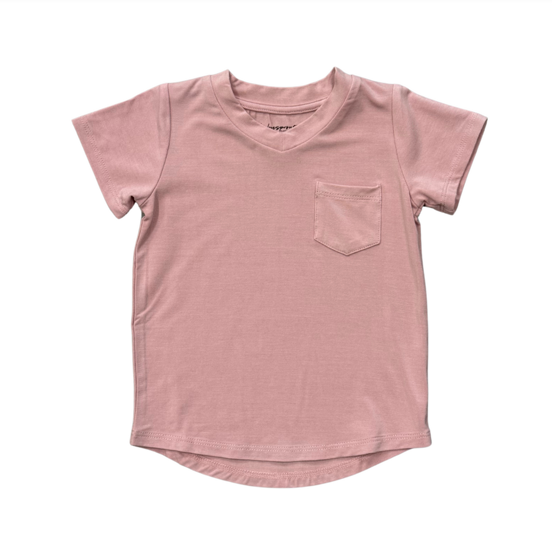 Babysprouts V Neck Pocket Tee - Spring Mauve